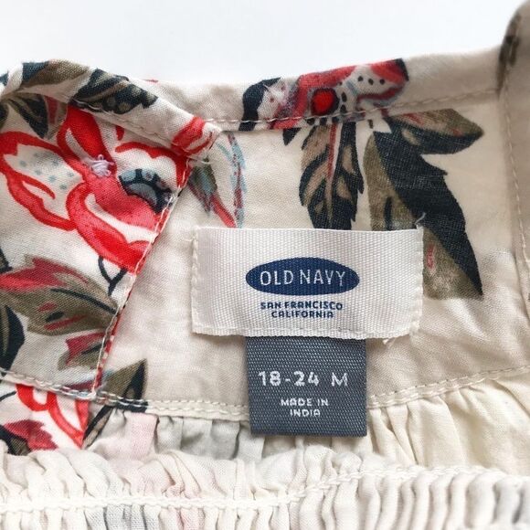 Old Navy big floral print tank dress EUC 18-24m - Picture 3 of 4